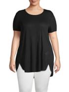 Lord And Taylor Separates Plus High-low Short-sleeve Tee