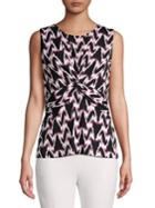 Donna Karan Knotted Front Sleeveless Top