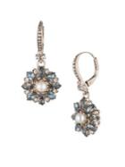Marchesa Faux Pearl And Crystal Small Drop Earrings