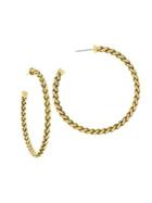 Etienne Aigner Golden Wheat Chain Hoop Earrings