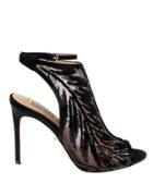 Badgley Mischka Blakely Sequined Mesh Ankle Sandals