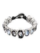 Uno De 50 Living La Vida Loca Crystal & Silver Bracelet