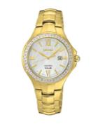 Seiko Coutura Diamond And Yellow Goldtone-finished Stainless Steel Bracelet Watch