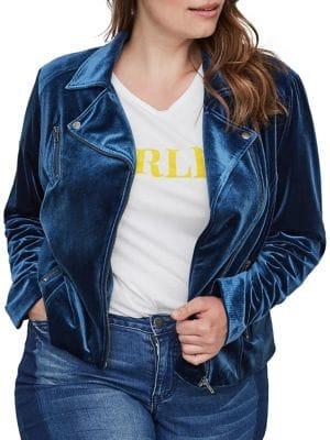 Junarose Plus Asymmetric Velvet Jacket