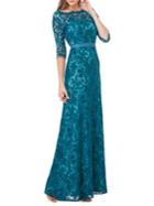 Js Collections Embroidered Lace Gown