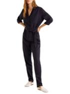 Mango Notch Collar Tie-front Jumpsuit