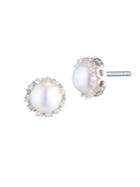Carolee Rise & Shine Crystal & Pearl Stud Earrings
