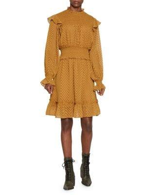 Walter Baker Ruffled Smocked Dress