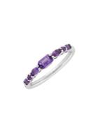 Lord & Taylor Amethyst Stones Sterling Silver Ring