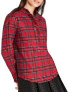 Brooks Brothers Red Fleece Ruffle Plaid Button Front Shirt