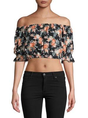 Miss Selfridge Zita Off-the-shoulder Crop Top