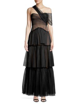 Bcbgmaxazria Triple Tiered Tulle Gown