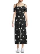 Karl Lagerfeld Cold-shoulder Cropped Jumpsuit