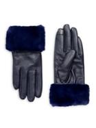 Echo Leather & Faux-fur Gloves
