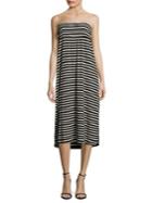 Calvin Klein Striped Strapless A-line Dress