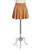 Design Lab Lord & Taylor Snap-button Faux Suede Skirt