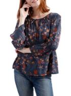 Lucky Brand Floral Bell-sleeve Top