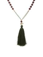 Lonna & Lilly Goldtone And Glass Stone Tassel Pendant Necklace