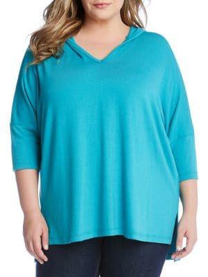 Karen Kane Plus High-low Hooded Sweater