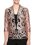 Alex Evenings Two-piece Embroidered Jacket And Scoopneck Camisole Twinset