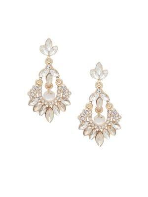 Design Lab Rhinestone Crescent Cluster Earrings