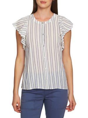 1.state Stripe Button-down Blouse