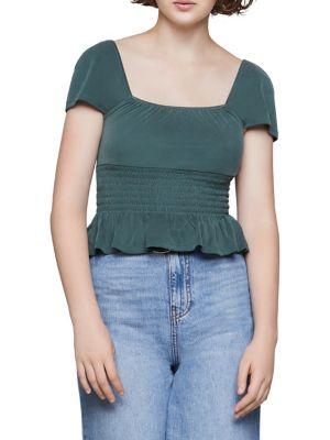 Bcbgeneration Smocked Short-sleeve Tee