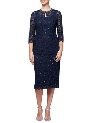 Alex Evenings Petite Petite Two-piece Sequin Sleeveless Dress & Jacket