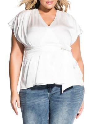 City Chic Plus Tangled Bow Top
