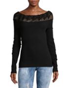 Free People Laced Boatneck Long-sleeve Top