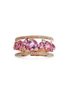 Marco Moore 14k Rose Gold, 0.34 Tcw Diamond And Pink Sapphire Ring