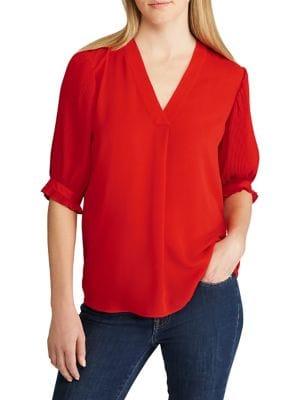 Lauren Ralph Lauren Pleated-sleeve Georgette Top