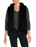 Donna Salyers Black Faux Fur Vest