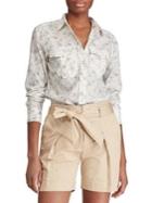 Lauren Ralph Lauren Petite Straight-fit Cotton Button-down Shirt