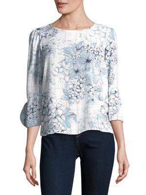 Ivanka Trump Floral And Checkered Top