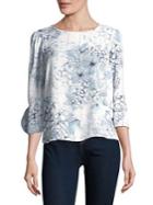 Ivanka Trump Floral And Checkered Top