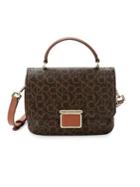 Calvin Klein Dani Monogram Convertible Leather Satchel Bag