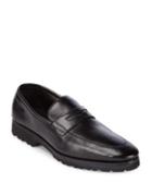 A. Testoni Slip-on Leather Penny Loafers