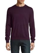 Black Brown Crewneck Merino Wool Sweater