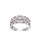Lord & Taylor Three Row Pave Cubic Zirconia Ring