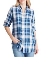 Lauren Ralph Lauren Petite Relaxed-fit Plaid Twill Button-down Shirt