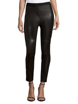 Bcbgmaxazria Grommet Faux Leather Pants