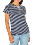 Dorothy Perkins Short-sleeve Striped Embellished Tee