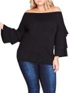 City Chic Plus Sweetheart Off-the-shoulder Sweater