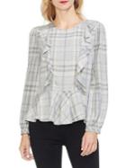 Two By Vince Camuto Gilded Rose Plaid Twill Blouse