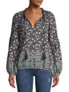 Lucky Brand Printed Puff Sleeve Top