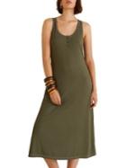 Mango Ribbed Jersey Henley Tank Dress
