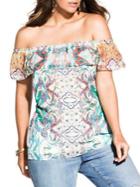 City Chic Plus Casablanca Off-the-shoulder Top