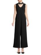 Kensie Crepe Lace Wide-leg Jumpsuit