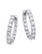 Roberto Coin Diamond And 18k White Gold Inside-out Hoop Earrings